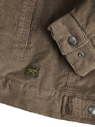 JACK & JONES Connor Corduroy Trucker Jacket in Walnut corduroy fabric and button placket detail