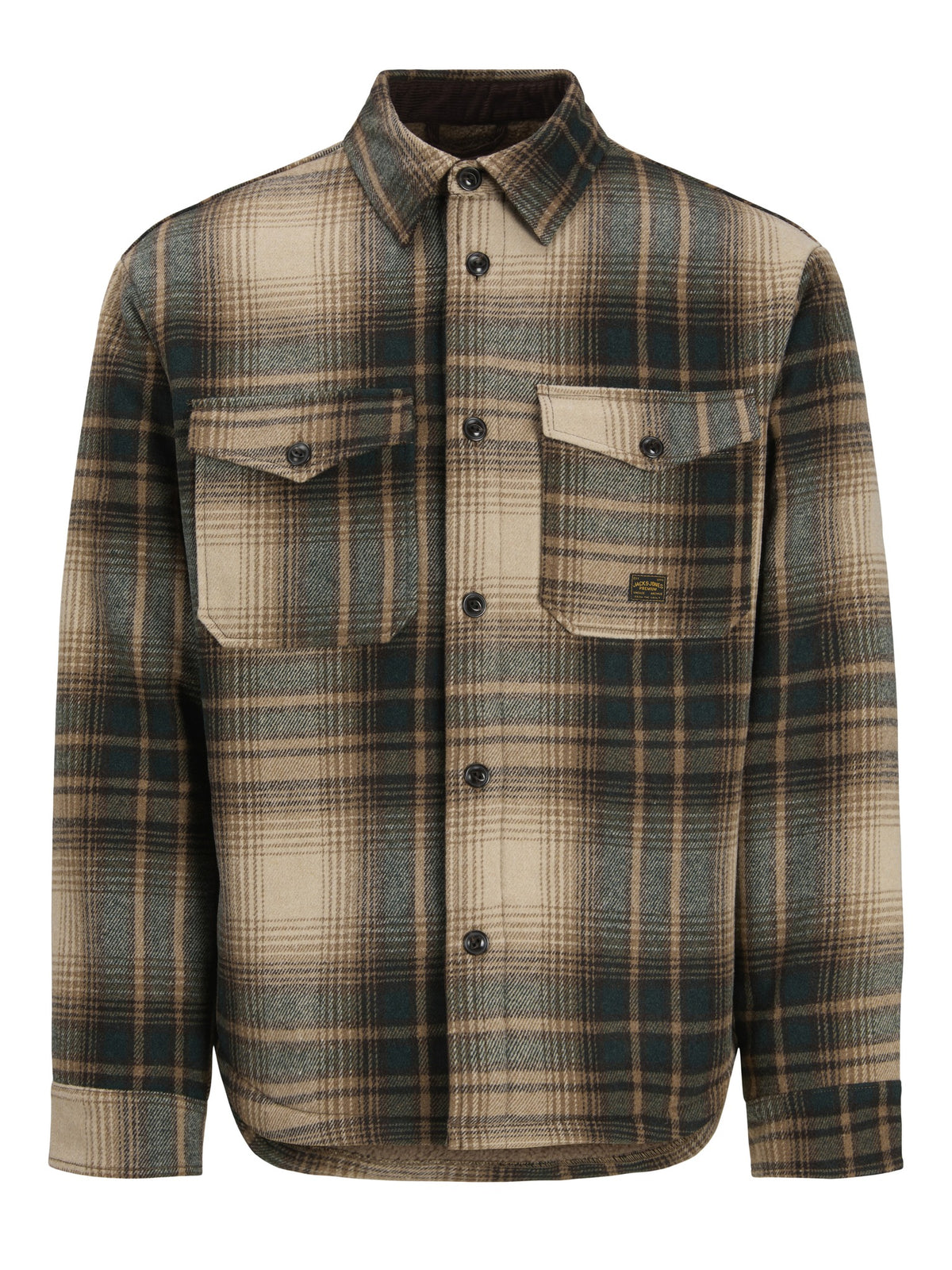 Jack & Jones Fade Jacket in Plaza Taupe Check flat lay