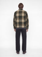Jack & Jones Fade Jacket in Plaza Taupe Check back view on model