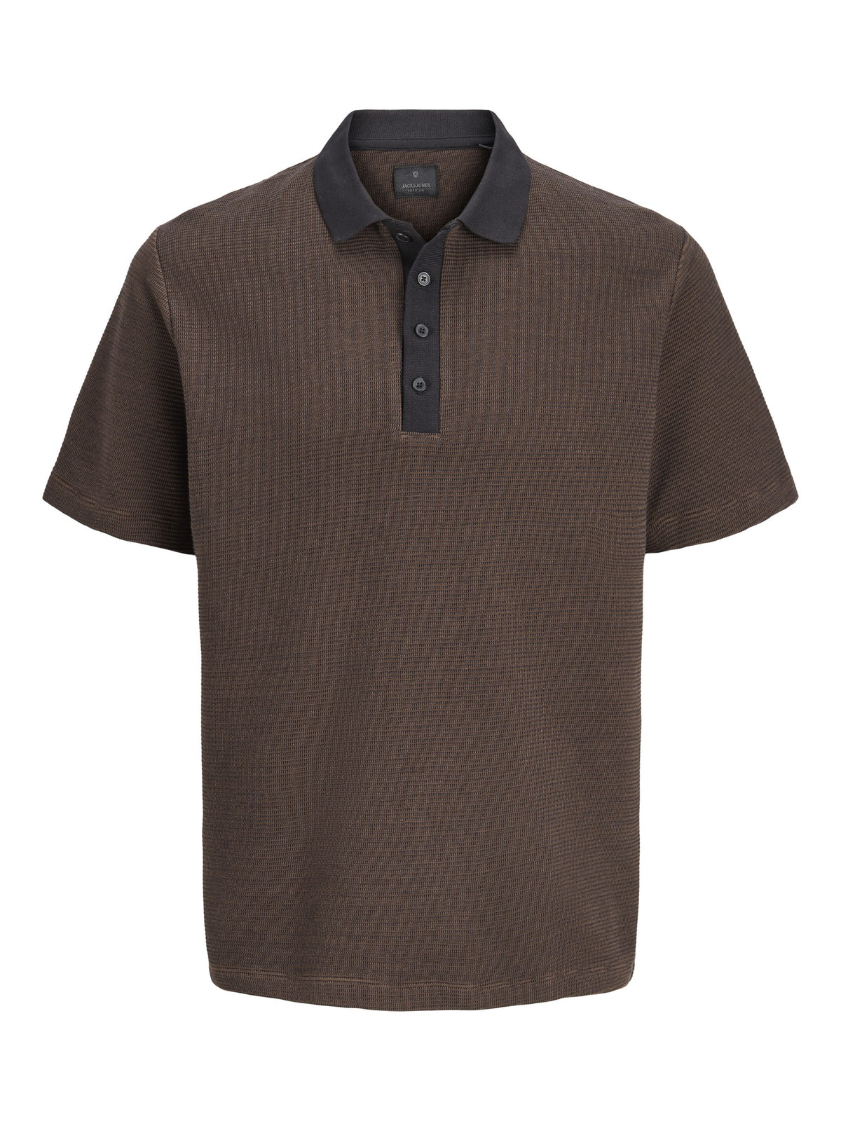 JACK & JONES Theo Polo in Chocolate Martini angled view