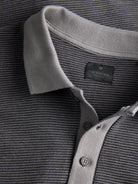 JACK & JONES Theo Polo in Black collar and textured fabric detail