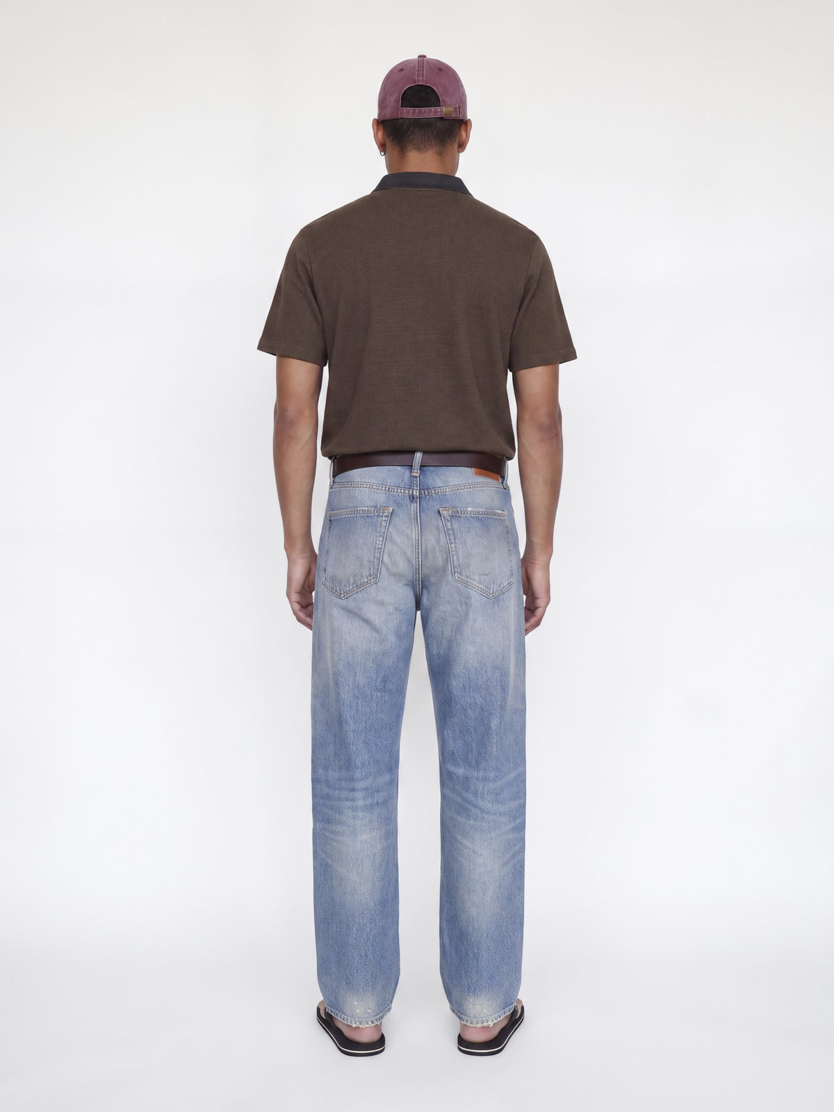 JACK & JONES Theo Polo in Chocolate Martini angled view