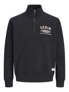 JACK & JONES Ryan Half Zip Sweatshirt in Dark Navy front view