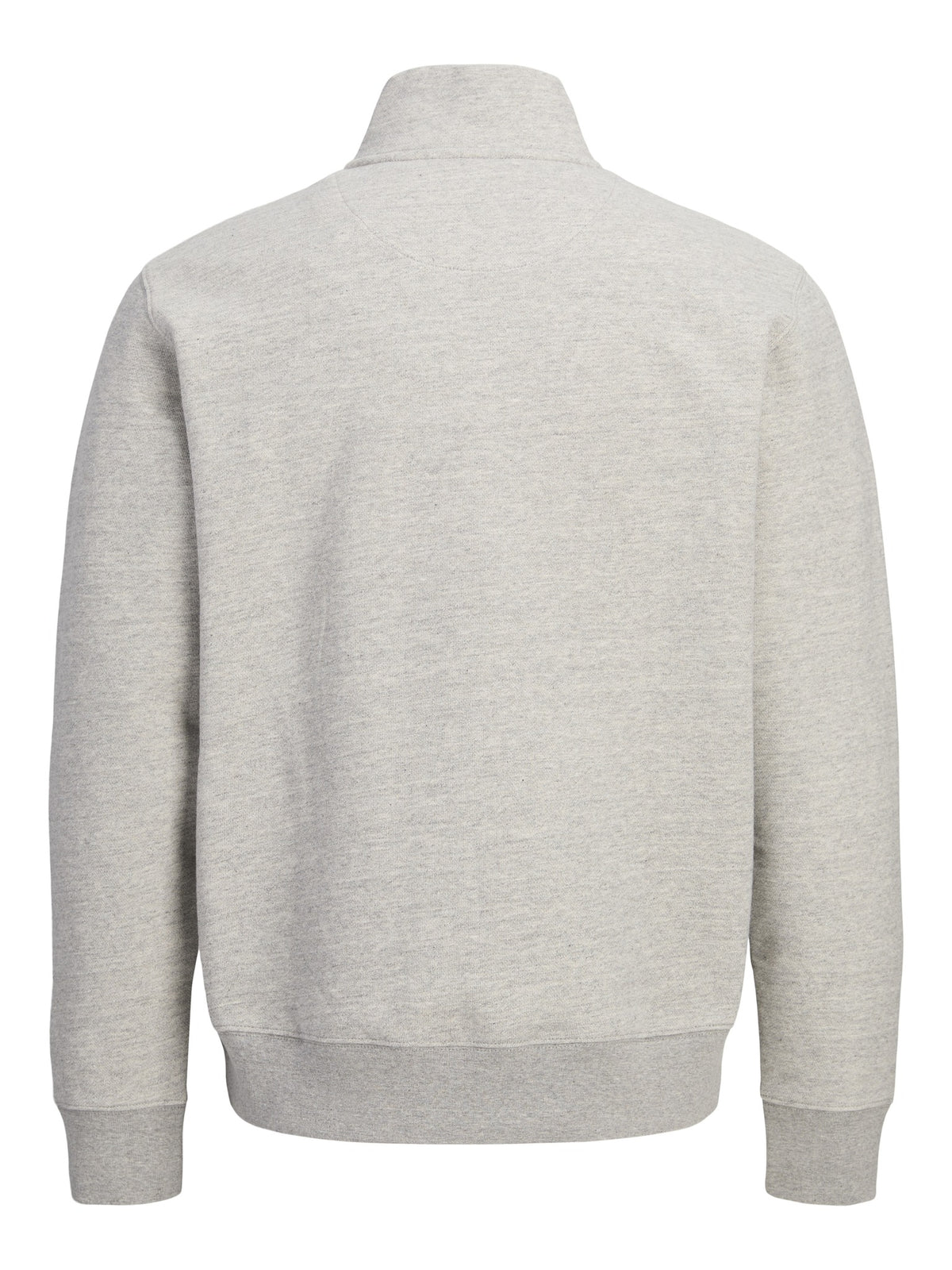 JACK & JONES Ryan Half Zip Sweatshirt in Light Grey Melange back view