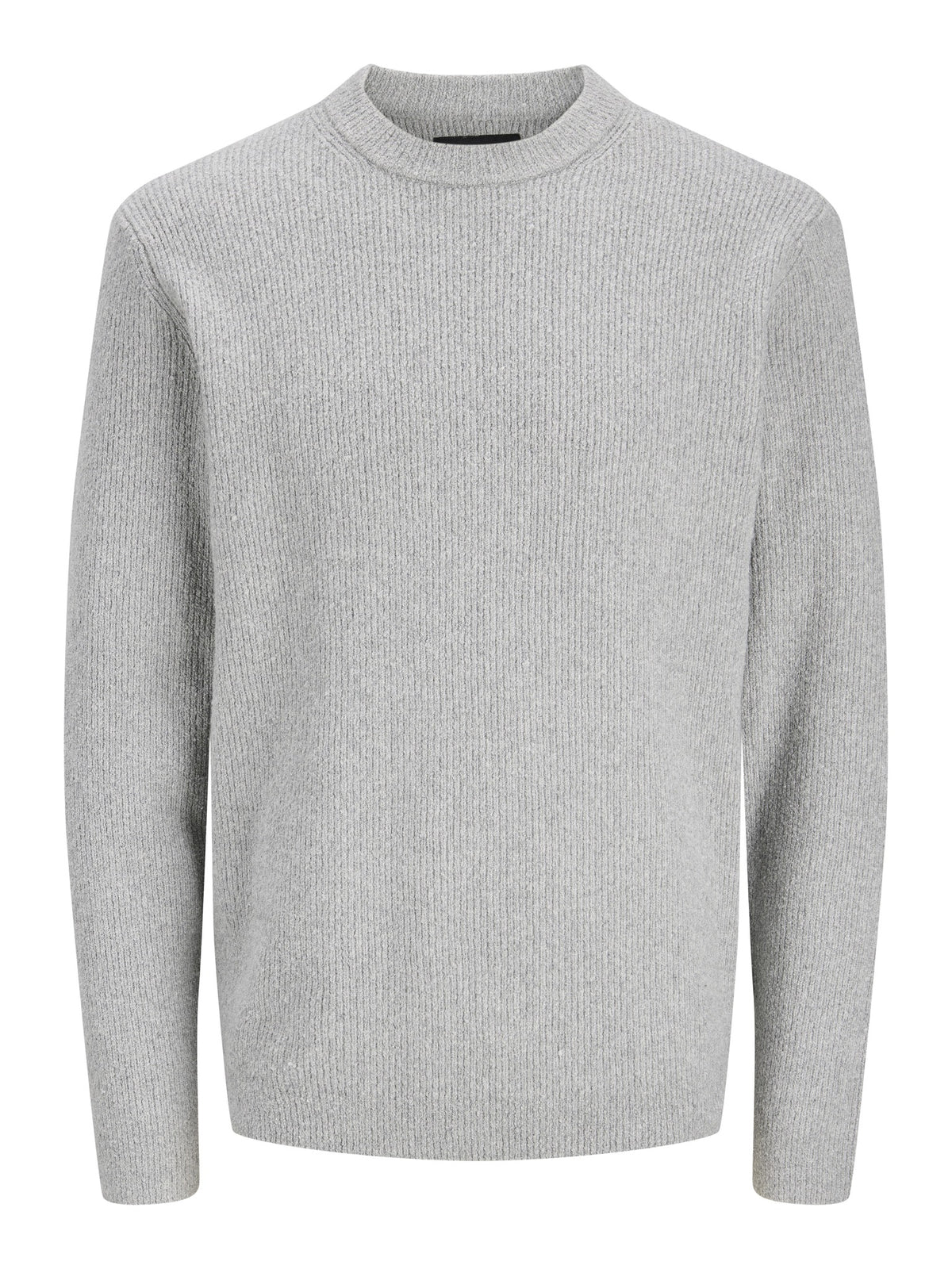 JACK & JONES Wesley Knit Mock Neck in Light Grey Melange front view