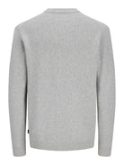 JACK & JONES Wesley Knit Mock Neck in Light Grey Melange back view