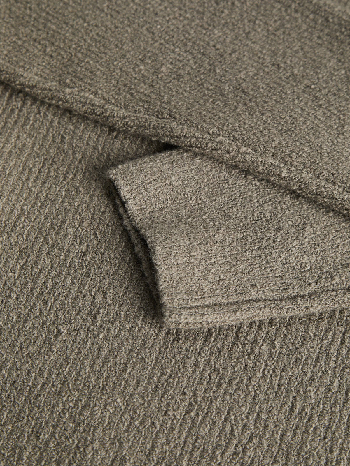 JACK & JONES Wesley Knit Mock Neck in Smokey Olive textured knit fabric detail