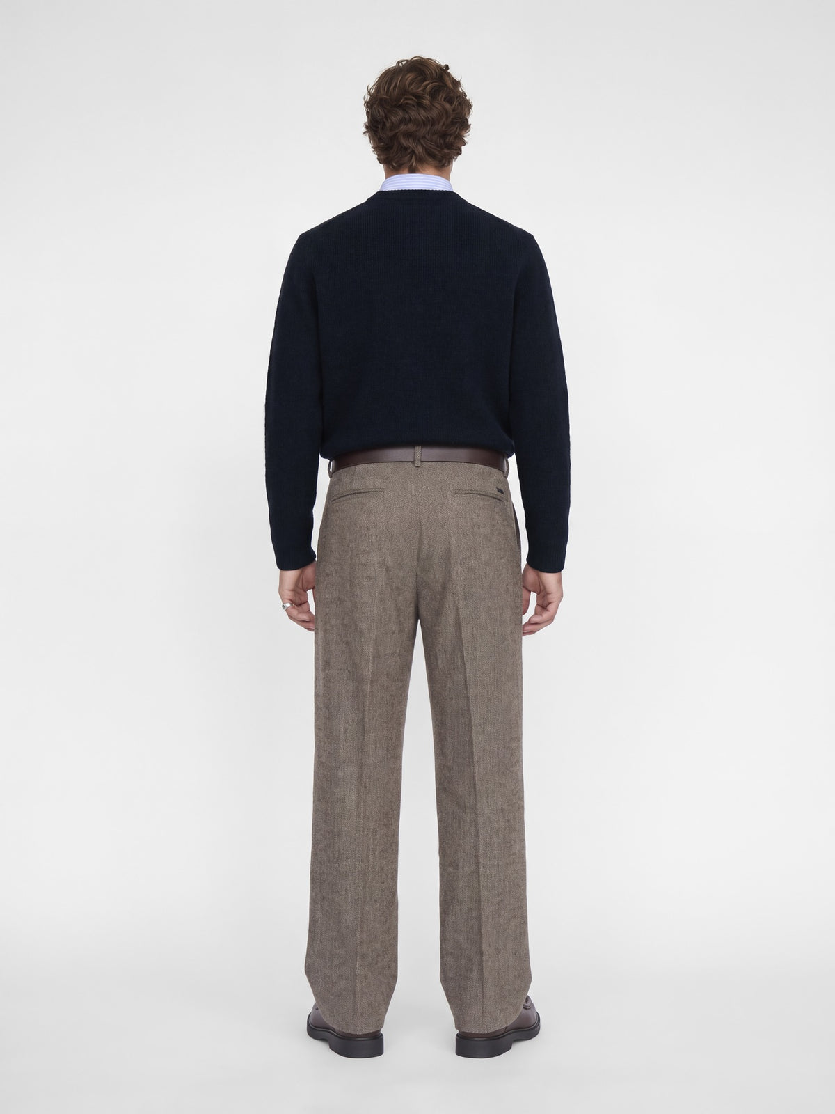 JACK & JONES Wesley Knit Mock Neck in Night Sky back view on model