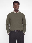 JACK & JONES Wesley Knit Mock Neck in Smokey Olive on model