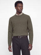 JACK & JONES Wesley Knit Mock Neck in Smokey Olive upper body view