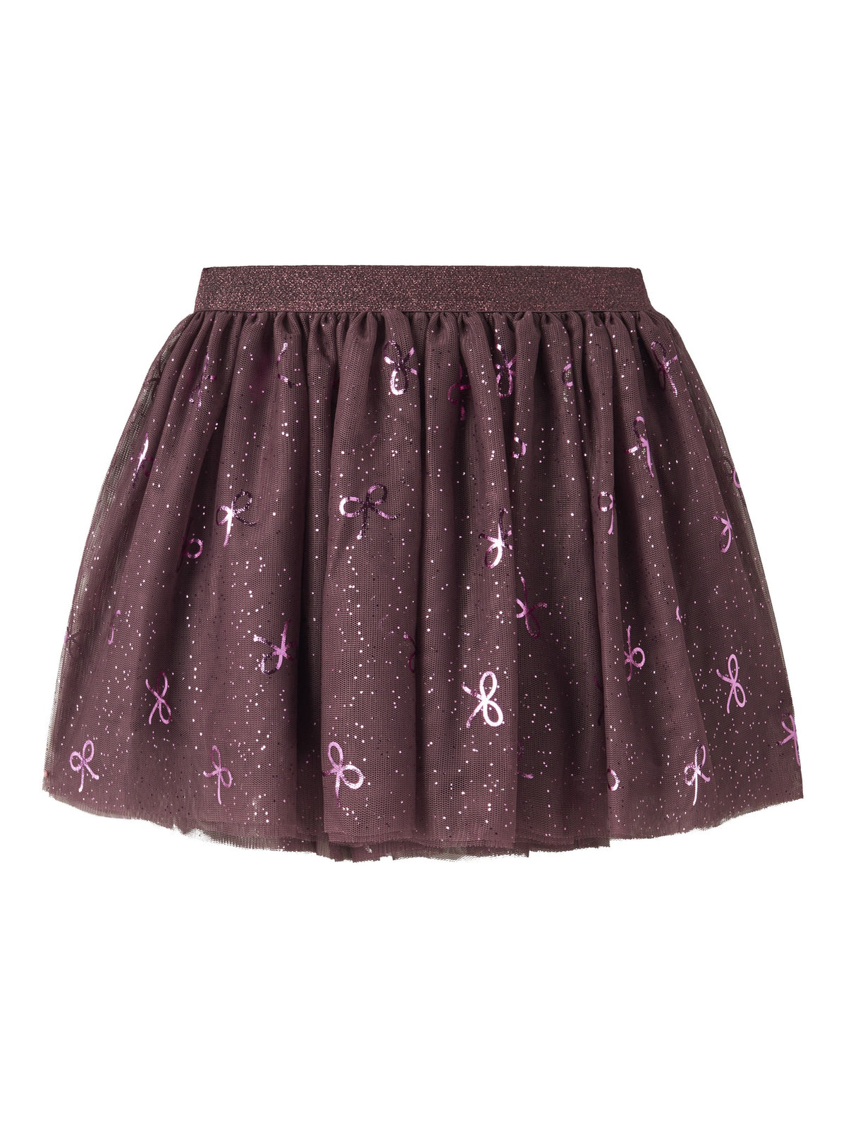 NAME IT Vabos Skirt in Catawba Grape Dots front view