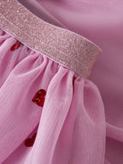NAME IT Vabos Skirt in Full Blooming Pink Small Heart sequin waistband and heart detail
