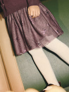 NAME IT Vabos Skirt in Catawba Grape Dots bow pattern tulle skirt