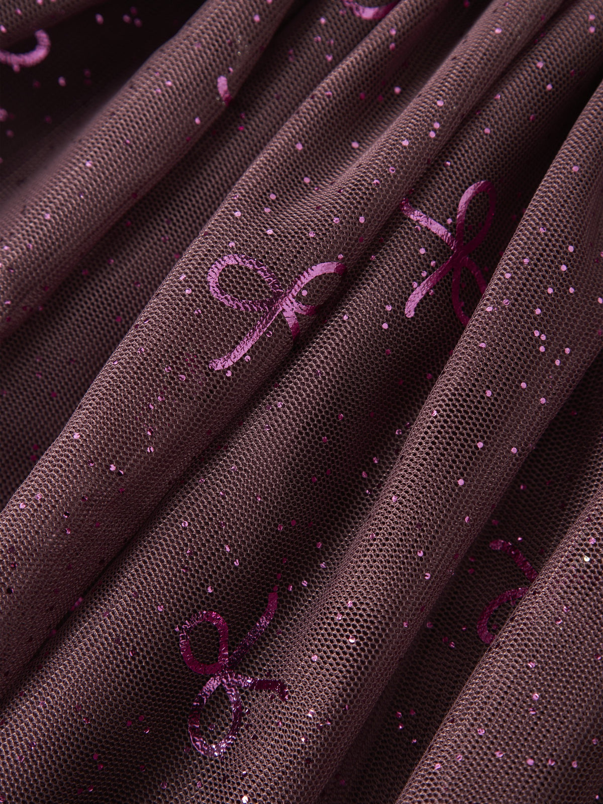 NAME IT Vabos Skirt in Catawba Grape Dots glitter bow fabric detail