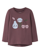 NAME IT Vix Long Sleeve Top in Wild Ginger Fruits front view