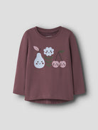 NAME IT Vix Long Sleeve Top in Wild Ginger Fruits angled view