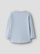 NAME IT Vix Long Sleeve Top in Subdued Blue back view
