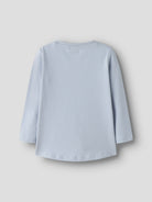 NAME IT Vix Long Sleeve Top in Subdued Blue Cloud back view