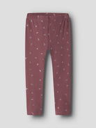 NAME IT Vivian GLITTER Leggings in Wild Ginger Pink Glitter Hearts angled view