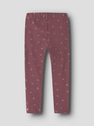NAME IT Vivian GLITTER Leggings in Wild Ginger Pink Glitter Hearts back view