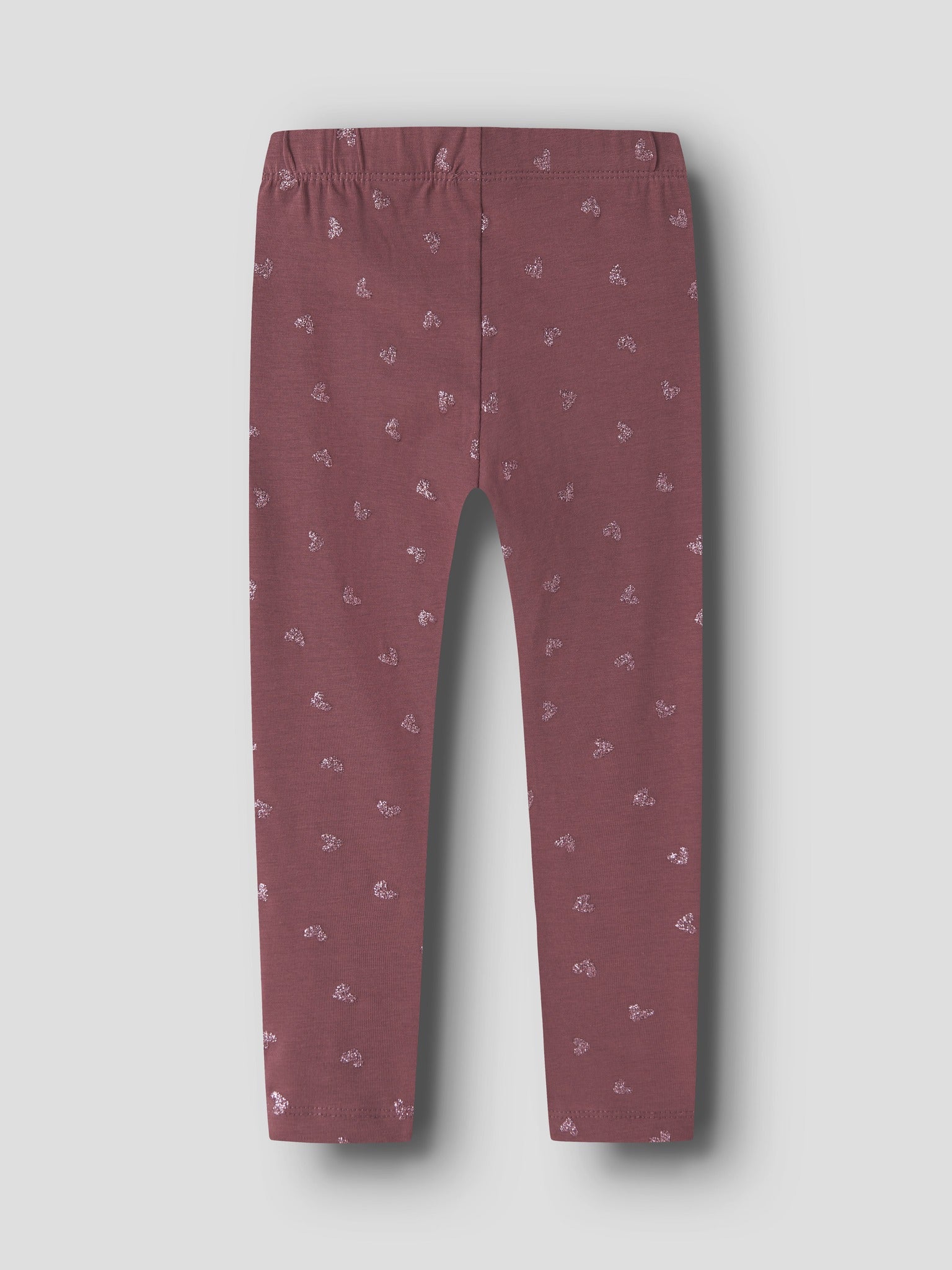 NAME IT Vivian GLITTER Leggings in Wild Ginger Pink Glitter Hearts back view