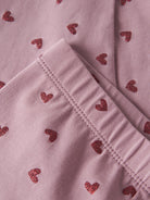 NAME IT Vivian GLITTER Leggings in Lilas Red Glitter Hearts glitter heart pattern