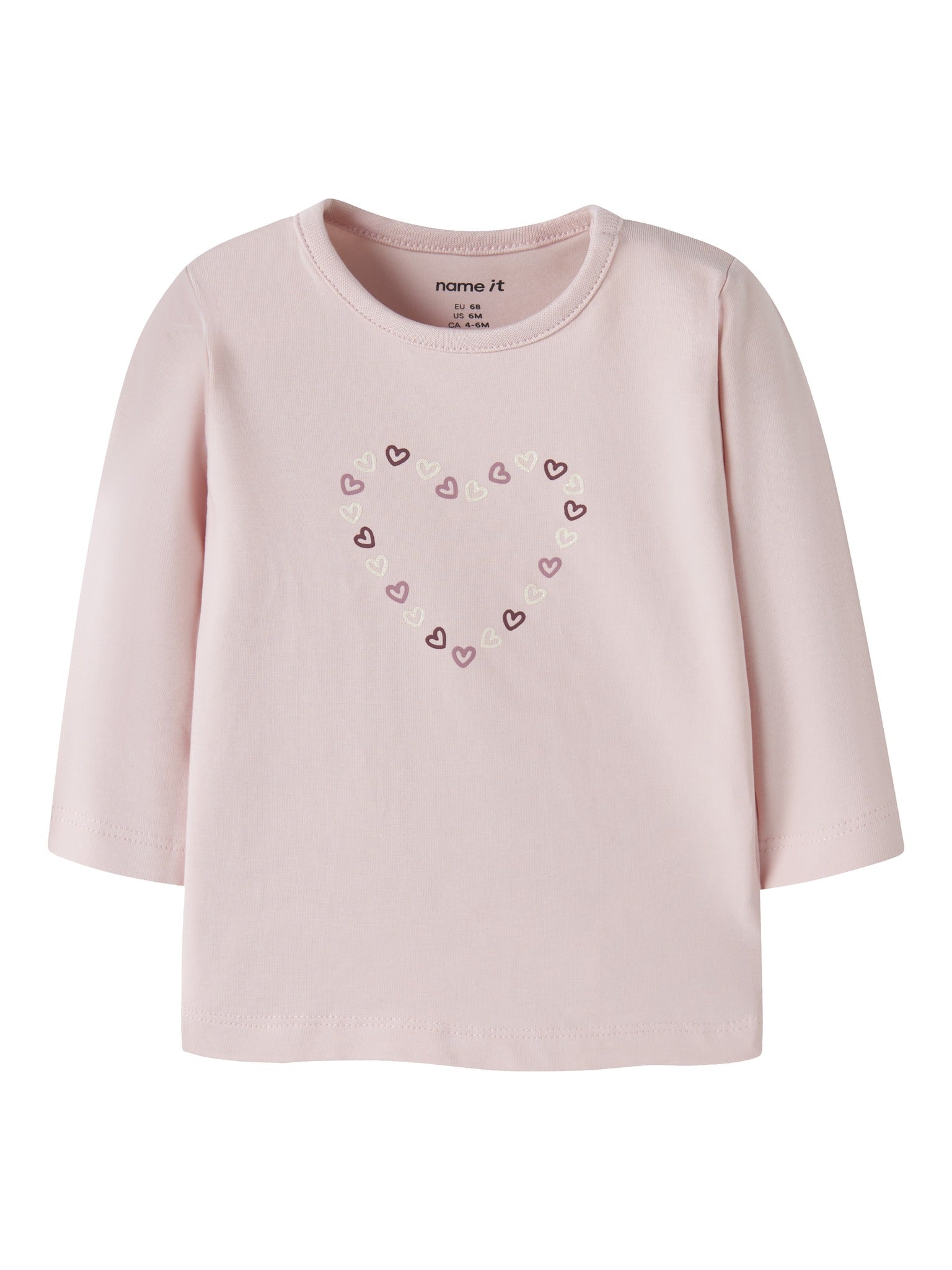 NAME IT Vubie Long Sleeve Top in Lotus Hearts front view