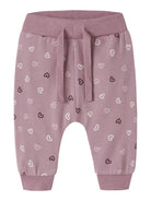 NAME IT Vandora Trousers in Lilas Hearts front view