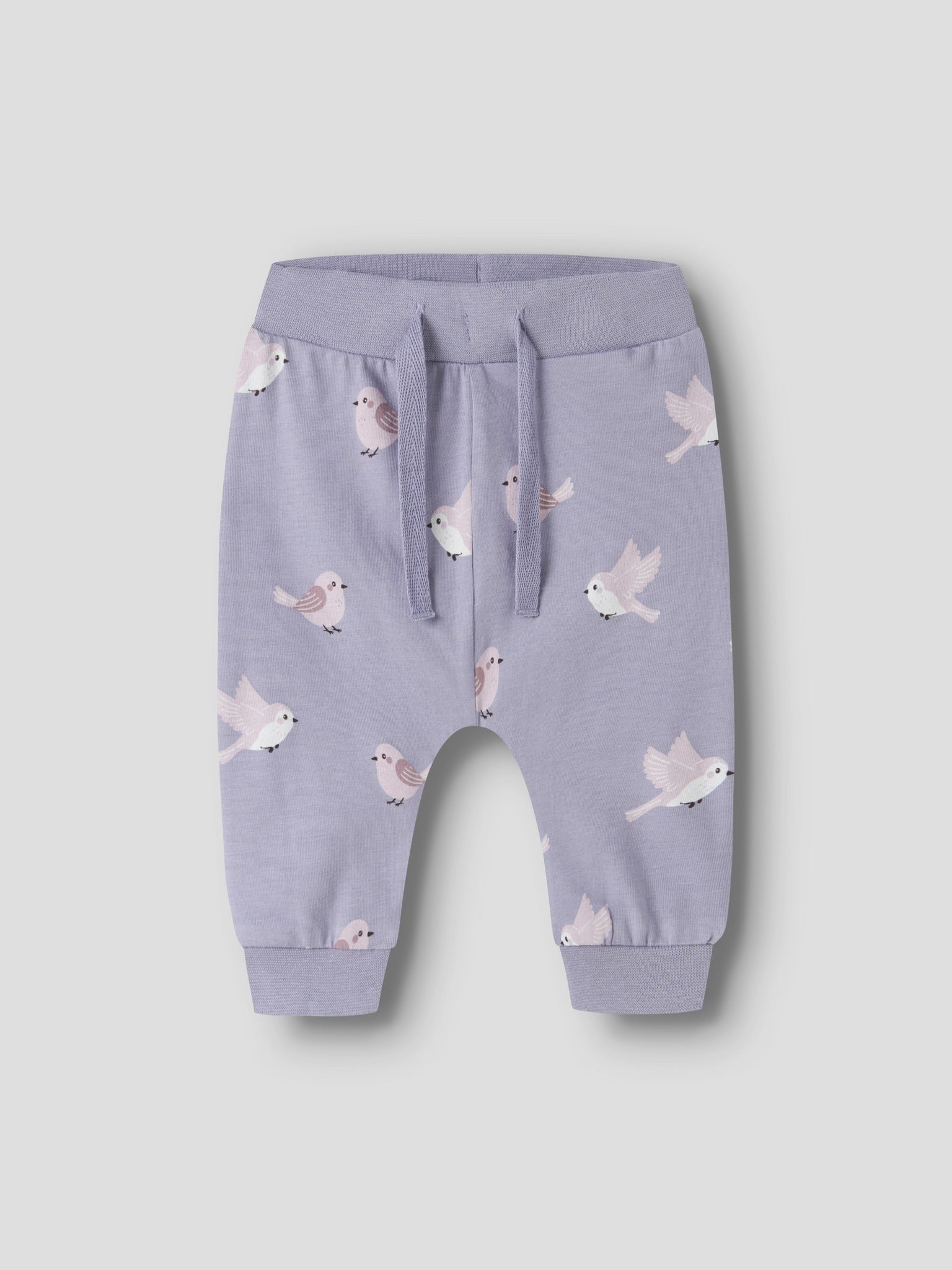 NAME IT Vandora Trousers in Heirloom Lilac Birds angled view