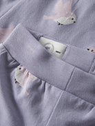 NAME IT Vandora Trousers in Heirloom Lilac Birds waistband detail
