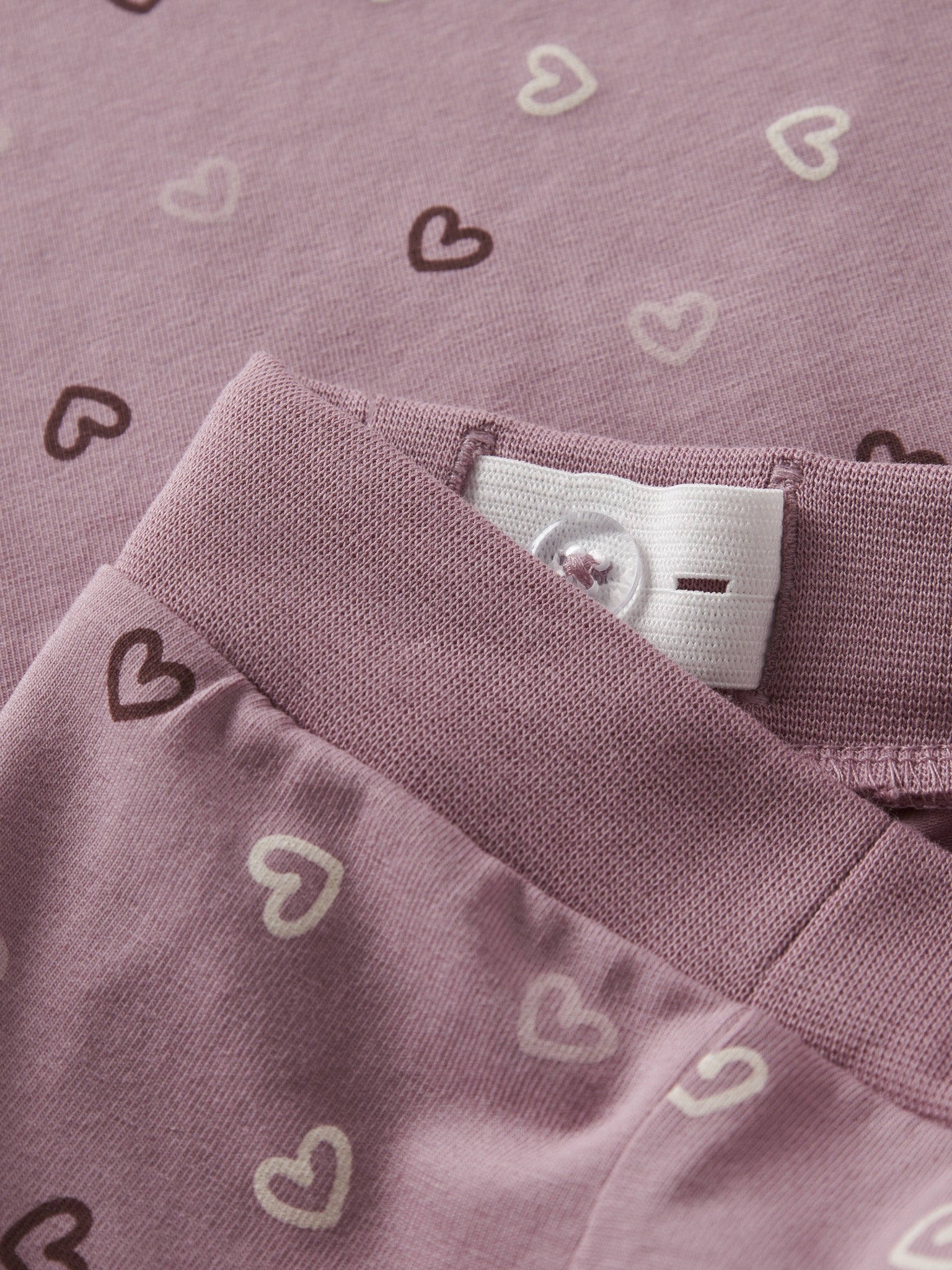 NAME IT Vandora Trousers in Lilas Hearts waistband detail