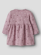 NAME IT Vandora Long Sleeve Dress in Lilas Hearts back view