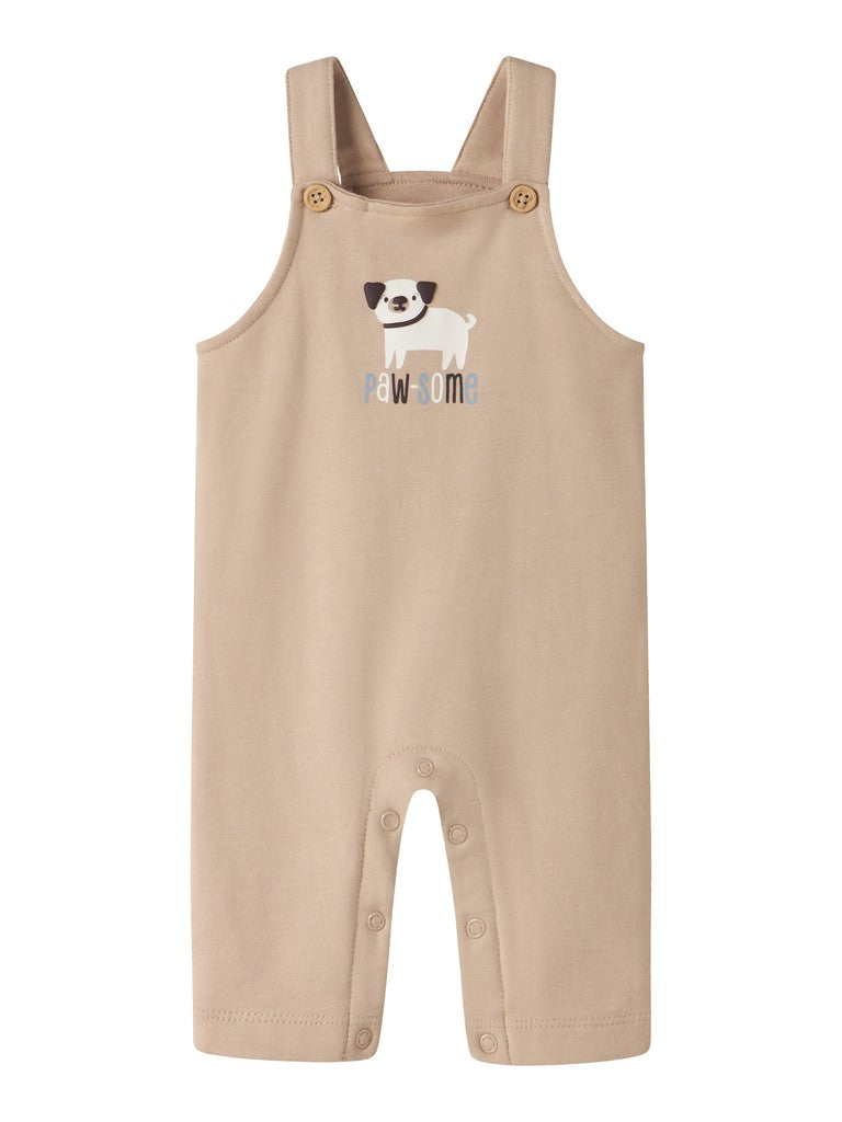NAME IT Vonne Sweatshirt Overall in Sesame front view