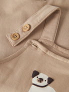 NAME IT Vonne Sweatshirt Overall in Sesame strap button detail