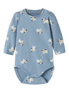 NAME IT Vroels Body Suit Ashley Blue model front view