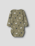 NAME IT Vroels Long Sleeve Bodysuit in Mermaid Dinos back view