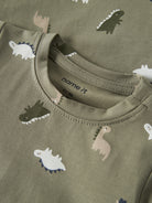 NAME IT Vroels Long Sleeve Bodysuit in Mermaid Dinos print detail