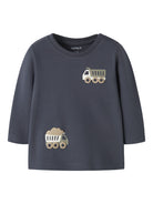 NAME IT Vacion Long Sleeve Top in Ombre Blue Trucks front view