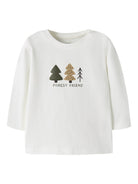 NAME IT Vacion Long Sleeve Top in Cloud Dancer Trees front view