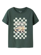 NAME IT Vux Short Sleeve Printed Tee Bright White Giraffe back view