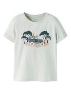 NAME IT Vux Short Sleeve Printed Tee Bright White Giraffe detail view