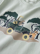 NAME IT Vux Short Sleeve Printed Tee Bright White Giraffe close up view