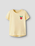 NAME IT Vix Short Sleeve Printed Top Bright White Flamingo Love model back view