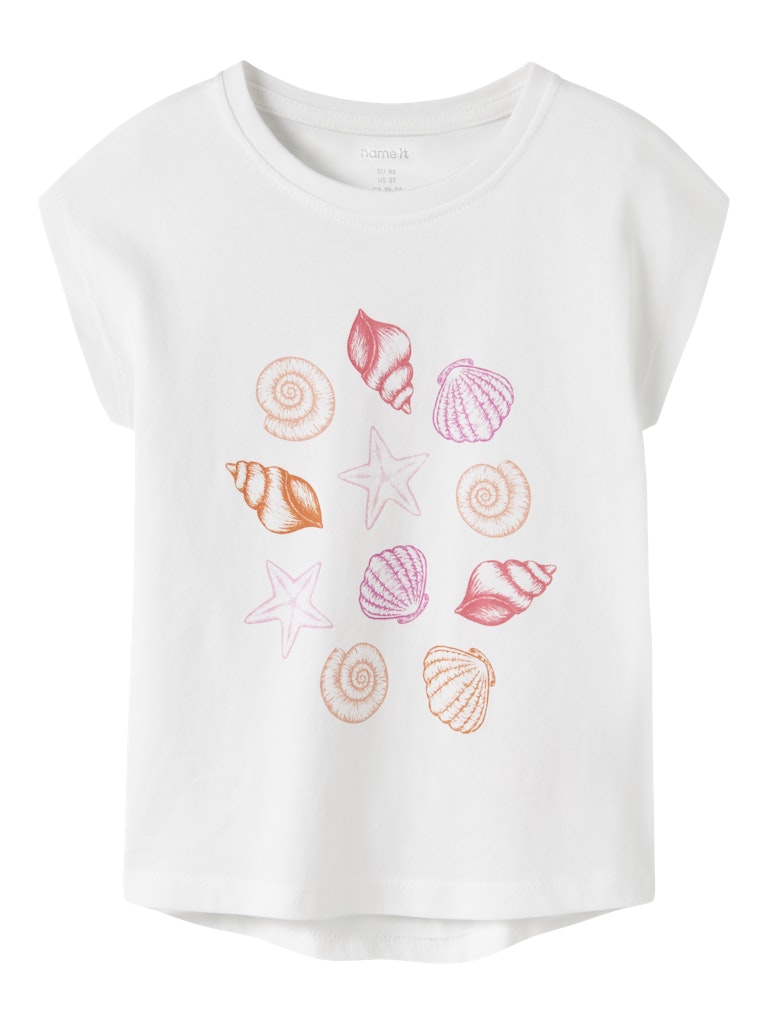 NAME IT Vigea Capsl Top Bright White Sea Shells front view