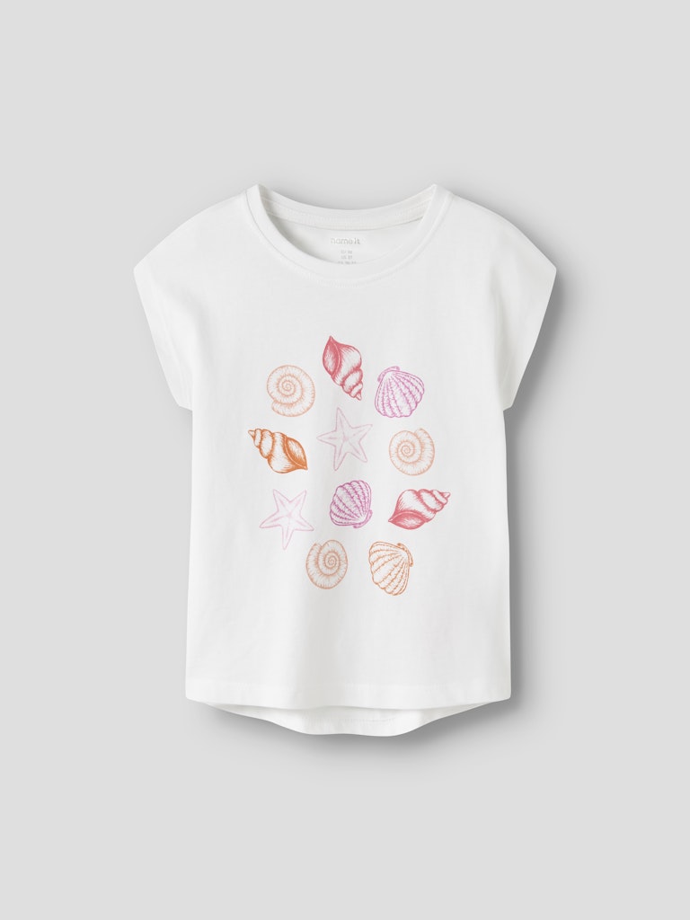 NAME IT Vigea Capsl Top in Bright White Sea Shells angled view