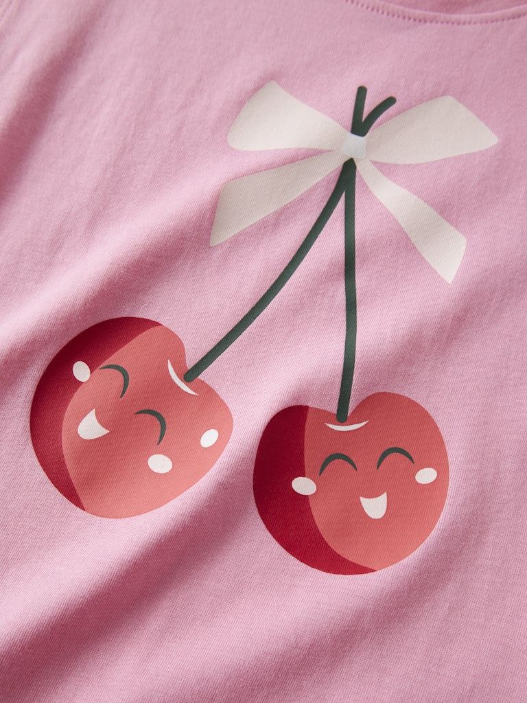 NAME IT Vigea Capsl Top Pink Drink Happy Cherries model back view