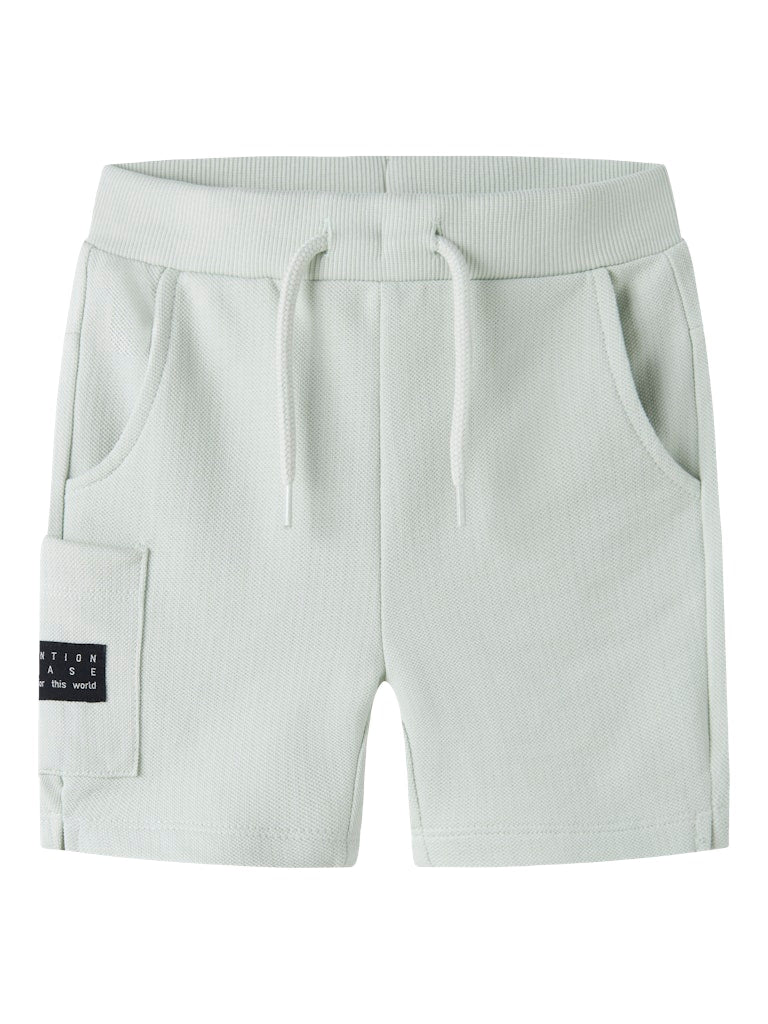 NAME IT Vivasse Long Sweat Boys Shorts GREY MELANGE back view
