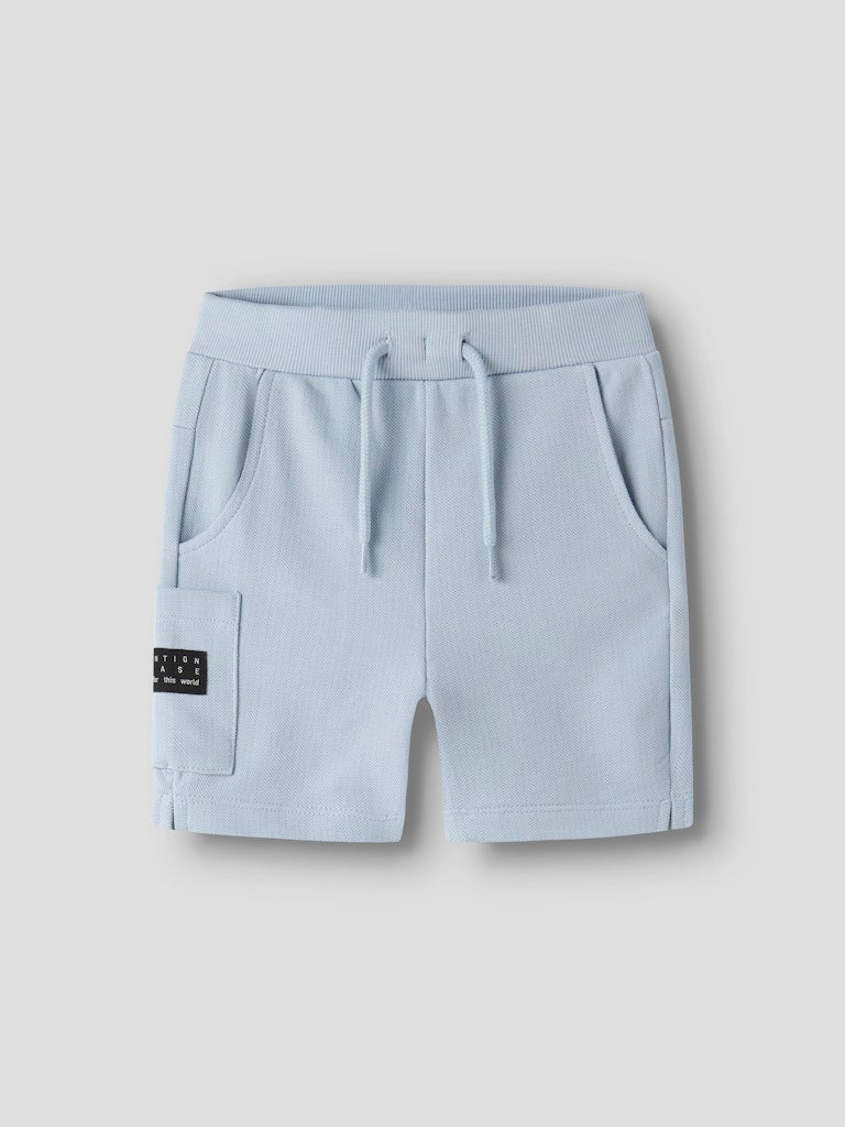 NAME IT Vivasse Long Sweat Boys Shorts GREY MELANGE model back view