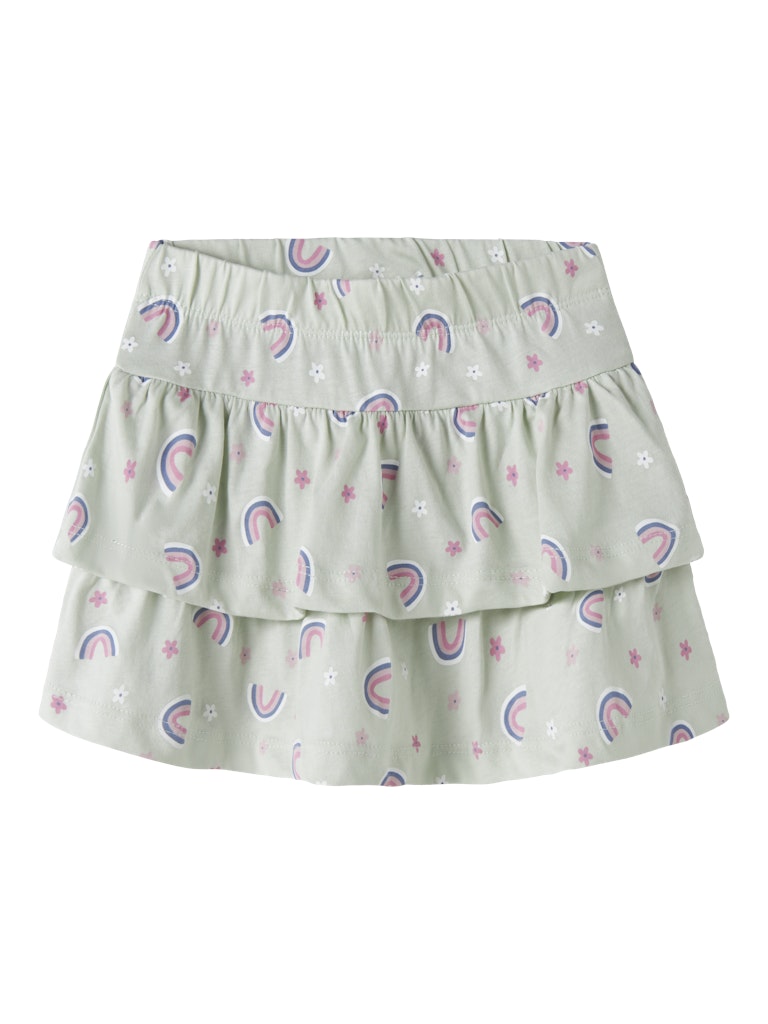 NAME IT Vigga SKIRT in Pale Aqua Rainbow front view