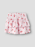 NAME IT Vigga Toddler Skirt Serenity White Flower close up view